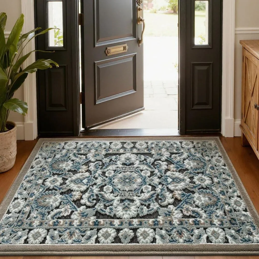 Brand New Lumi Vintage Floral Washable Indoor Door Mat – 24″ × 55″